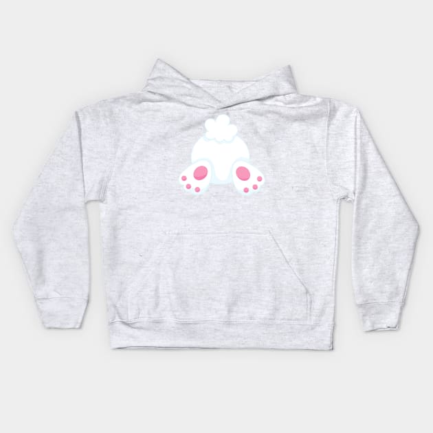 Cute Bunny, Little Bunny, White Bunny, Bunny Tail Kids Hoodie by Jelena Dunčević